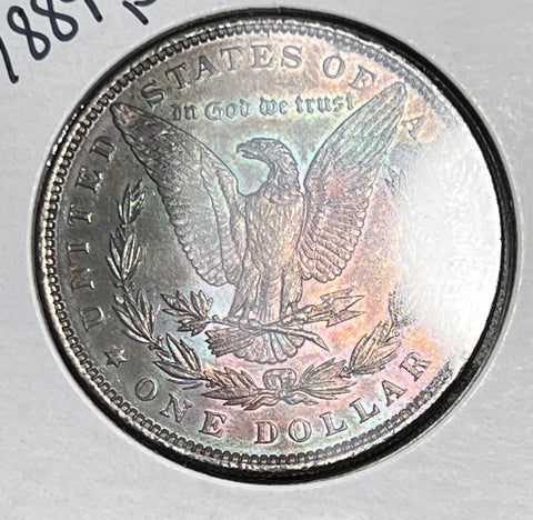 1889 P BLUE AND PINK ALL OVER TONED Morgan Silver Dollar  **Free Shipping** BUY IT Now!!!