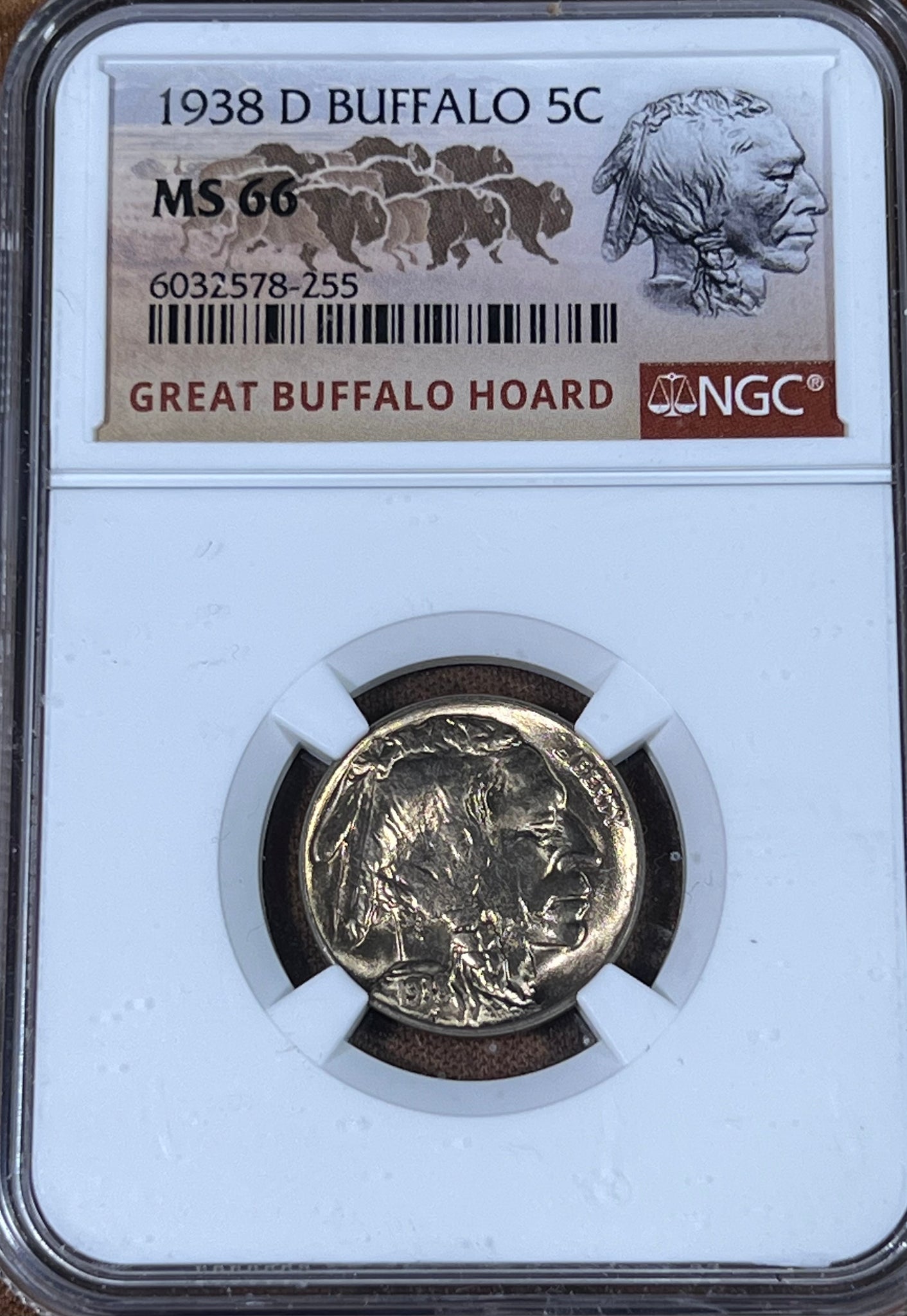 1938 D MS66 NGC Graded Buffalo NICKEL AUCTION **FREE SHIPPING** CLICK Full Details to BID!! Bid starts @ @ $85!!