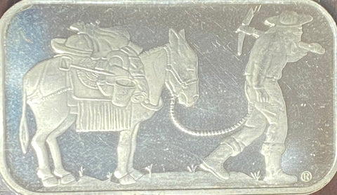 SILVERTOWNE Silver 1 OZ Silver BAR (The retro prospector)