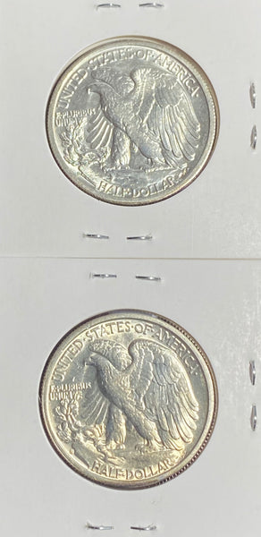 (2) WALKING LIBERTY HALF DOLLARS BU+ Condition (1) 1942 S & (1) 1943 S