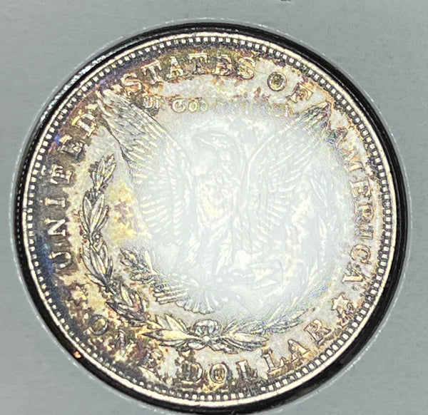 1921 P NEON ORANGE/PURPLE OBVERSE Patterned Toned REVERSE Morgan Dollar **FREE SHIPPING** Click here to BUY IT NOW!!!