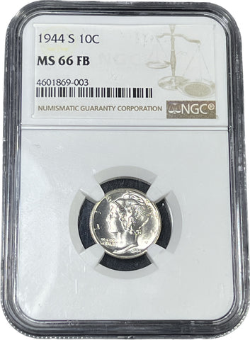 1944 - S Mercury Dime **MS66FB** NGC Graded!! AUCTION AUCTION AUCTION *Shipping included with Winning Bid* Bid Starts @ $75