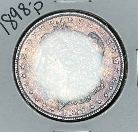 1898 P Dark Blue/Neon PURPLE REV NEON PURPLE OBV ENTIRE TONED Morgan Silver Dollar **FREE SHIPPING** Click here to BUY IT NOW!!