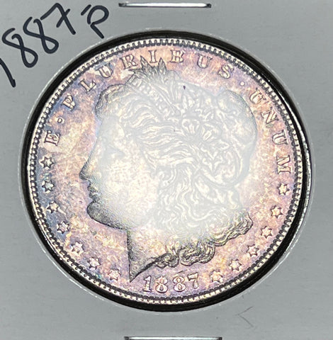1887 P Purple Power OBV Golden/Pink REV High-End Toner MORGAN  **FREE SHIPPING** BUY it NOW
