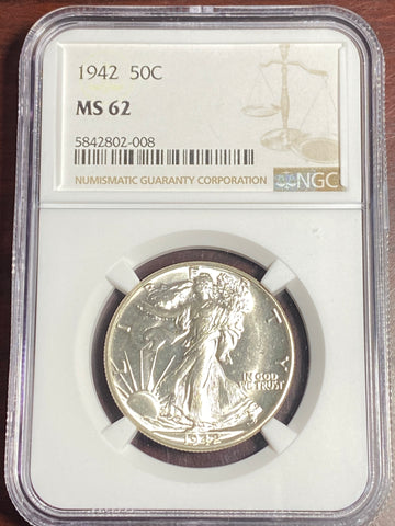 1942 Standing Liberty MS 62 BRIGHT WHITE NGC Certified!