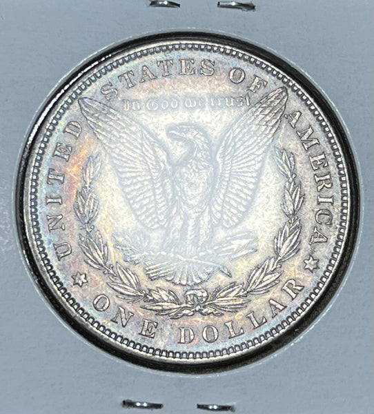 c) 1896 P SUPER BLUE NEON TONED OBV Golden Toned REV MORGAN SILVER DOLLAR **FREE SHIPPING** BUY it NOW!!