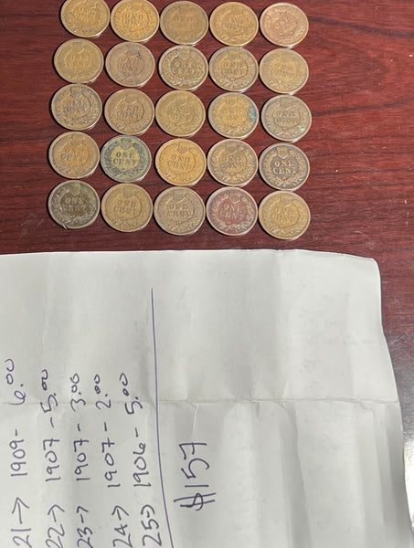 ***FLAN-DOG OFF Indian Cent Rolls*** 1 Roll of (25) INDIAN HEAD WHEAT PENNY'S RIP-N-SHIP!!  READ ENTIRE DESCRIPTION BEFORE BUYING!!! Event Starts  @ 11am EST SATURDAY!!!**