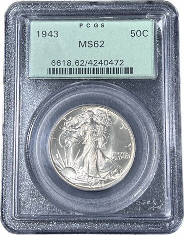 1943 P Walking Liberty Half Dollar PCGS Ms62 Auction!! Bid NOW!! Bidding starts @ $70!!