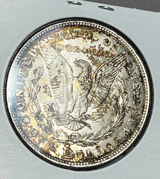 1921 P NEON ORANGE/PURPLE OBVERSE Patterned Toned REVERSE Morgan Dollar **FREE SHIPPING** Click here to BUY IT NOW!!!