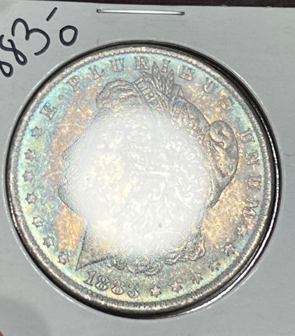 1883 O PL/BLUE Toned OBV CRISP Gold Rim TONED REV Morgan Silver Dollar  **FREE SHIPPING** CLICK HERE TO Buy!!