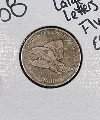 1858 "Large Letters" Flying Eagle Cent **Free Shipping** CLICK FULL DETAILS TO BID!!