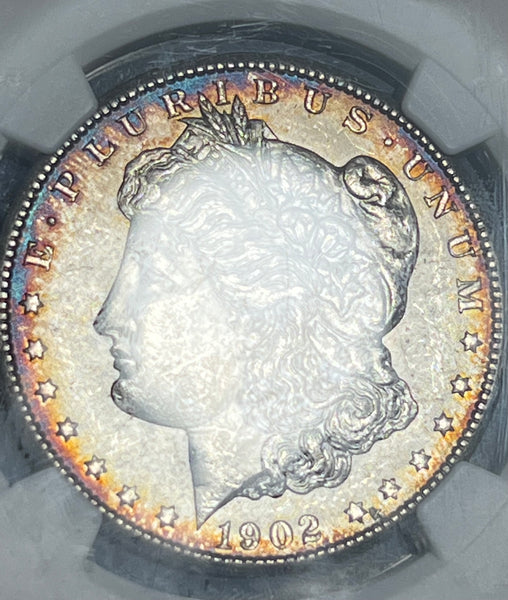 1902 O Ms62 Rainbow RIM TONING Obverse INSANE PATTERNED REVERSE MORGAN Silver Dollar **FREE SHIPPING** BUY it NOW!!
