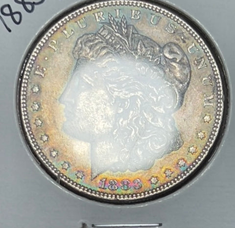 1883 P NEON RAINBOW RIM TONED OBV & FROSTY GOLDISH Toned REVERSE Morgan Silver Dollar  **Free Shipping** CLICK HERE TO BUY IT NOW!!!!
