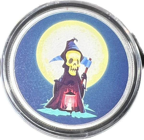 HALLOWEEN 1 OZ Silver Round "Creepy Grim Reaper"