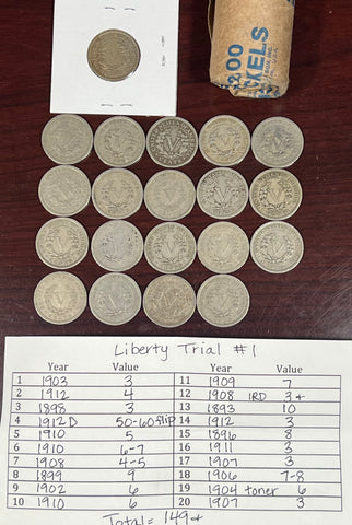 1 Roll of (20) "V" Liberty NICKELS RIP-N-SHIP!! VOL 2  READ ENTIRE DESCRIPTION BEFORE BUYING!!!