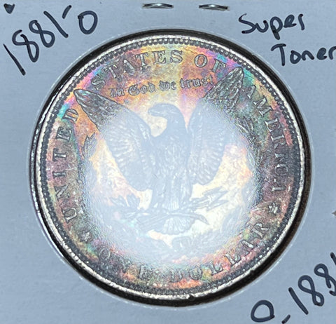a) 1881 O NEON PATTERNED SUPER TONER REVERSE Morgan Silver Dollar  **Free Shipping** BUY IT Now!!!