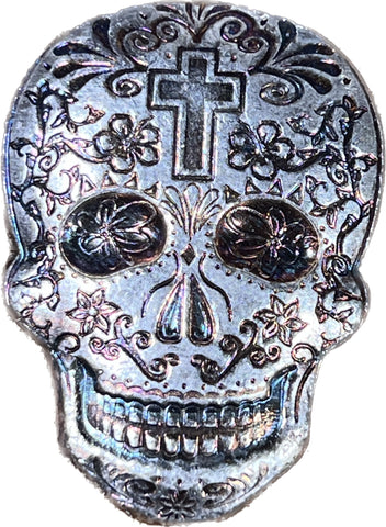 2 OZ SUGAR SKULL "Day of the Dead" Hand POUR from Monarch Precious Metals **CLICK FULL DETAILS TO BID** Bidding starts @ $75!!