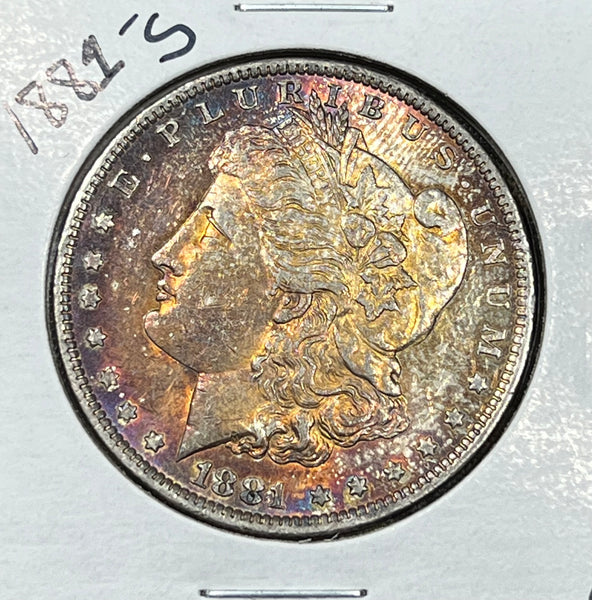 1881 S MONSTER PURPLE/PINK OBV & GOLD REV SUPER TONER MORGAN SILVER DOLLAR **FREE SHIPPING** BUY it NOW!!