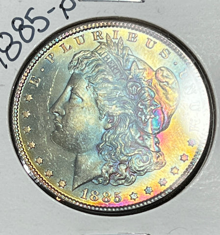 1885 P Super NEON RAINBOW w/Pattern OBV & VERY CLEAN with HUGE DIE CRACK!! REV **FREE SHIPPING** Click here to BUY IT NOW!!!