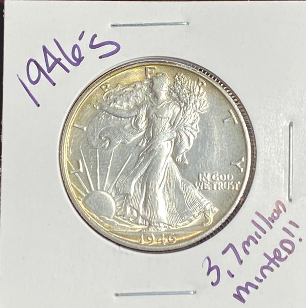 (2) WALKING LIBERTY HALF DOLLARS BU+ Condition (1) 1944 S & (1) 1946 S