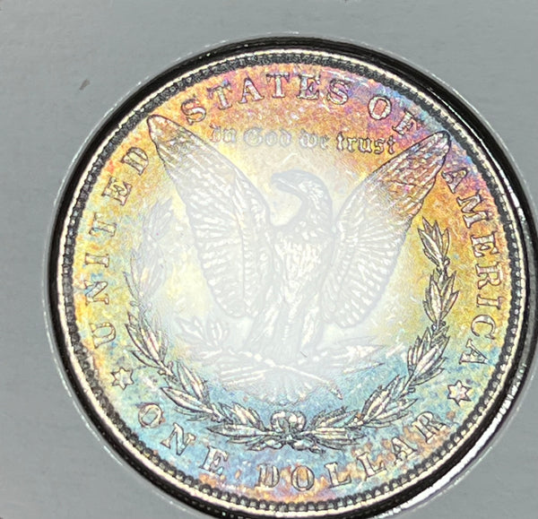 1887 P TRUE NEON RAINBOW PL OBVERSE GOLD Reverse Toner Morgan  **FREE SHIPPING** BUY it NOW