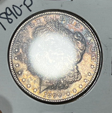 1890 P GOLD/RAINBOW OBV NEON Patterned Rainbow REV TONED Morgan Silver DOLLAR **FREE SHIPPING** Click here to BUY IT NOW!!