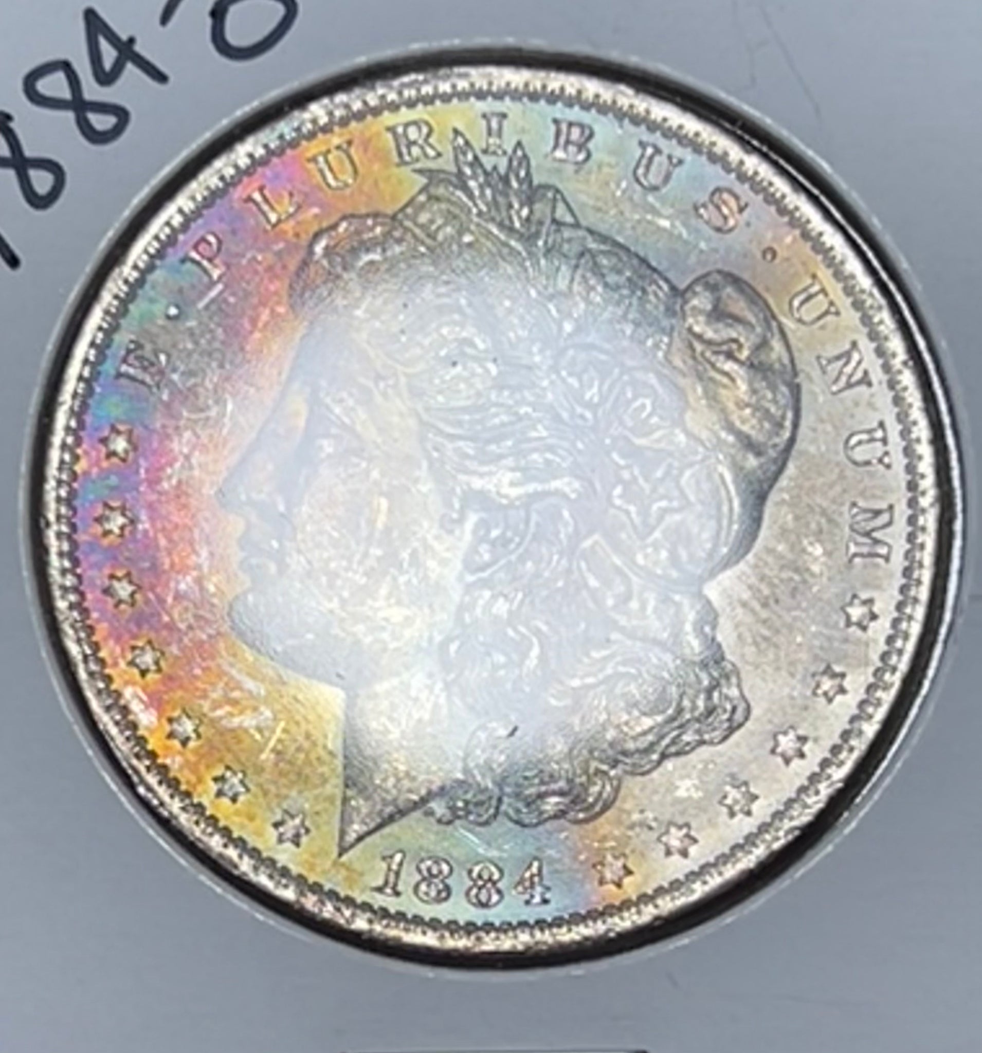 1884 O NEON RAINBOW TONER MORGAN SILVER DOLLAR **FREE SHIPPING** BUY it NOW!!