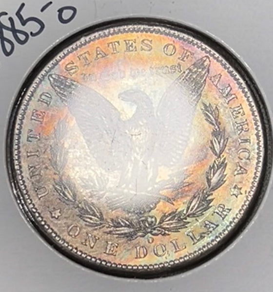 1885 O *PL* Rainbow REV SUPER CLEAN OBV TONER Morgan SIlver Dollar  **Free Shipping** BUY IT Now!!!