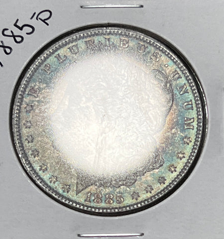 1885 P NEON BLUE/GREEN *PL* TONED OBV and CRISP REV Morgan Silver Dollar  **Free Shipping** CLICK Full Details TO BID!! Bid starts @ $225
