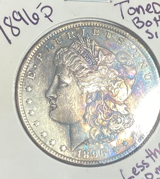 1896 P Morgan Neon BLUE GREEN PURPLE RED MONSTER TONER BU+ CONDITION **FREE SHIPPING**