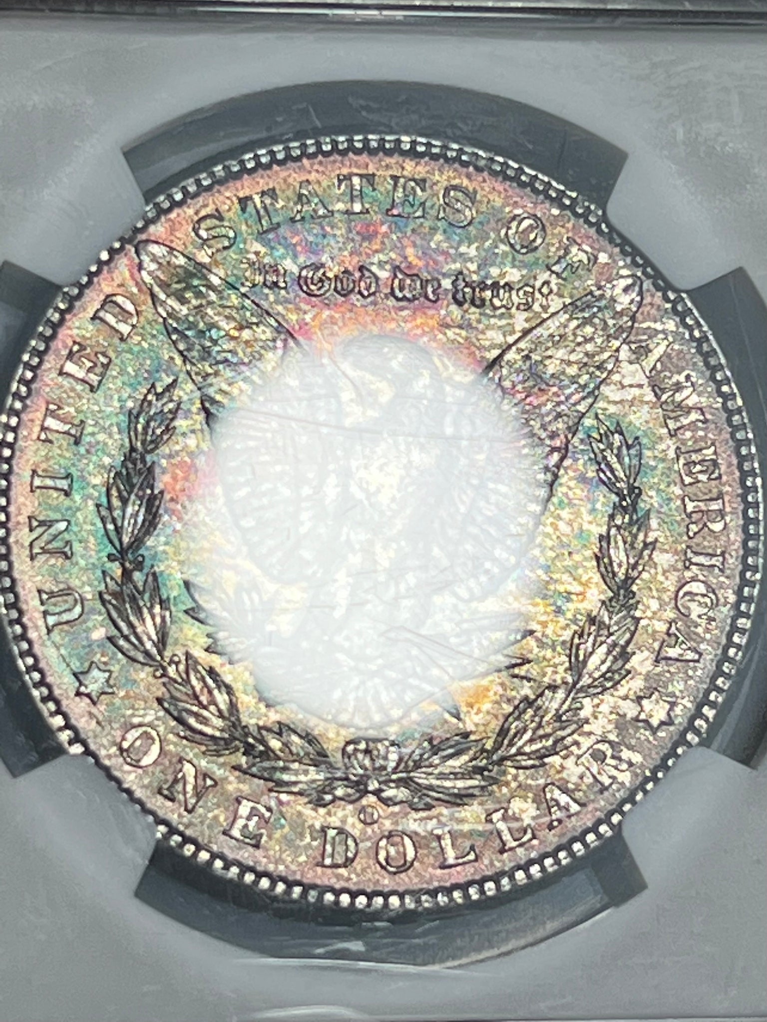 1902 O Ms62 Rainbow RIM TONING Obverse INSANE PATTERNED REVERSE MORGAN Silver Dollar **FREE SHIPPING** BUY it NOW!!