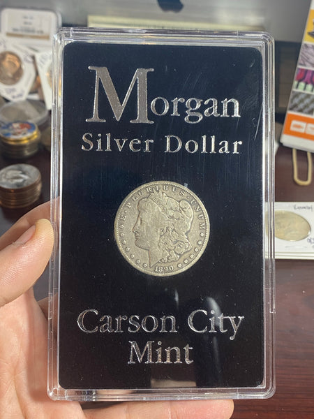 1890 Carson City CC Morgan in AU Grade in 3rd Party Black HARD Case **CLICK FULL DETAILS TO BID**