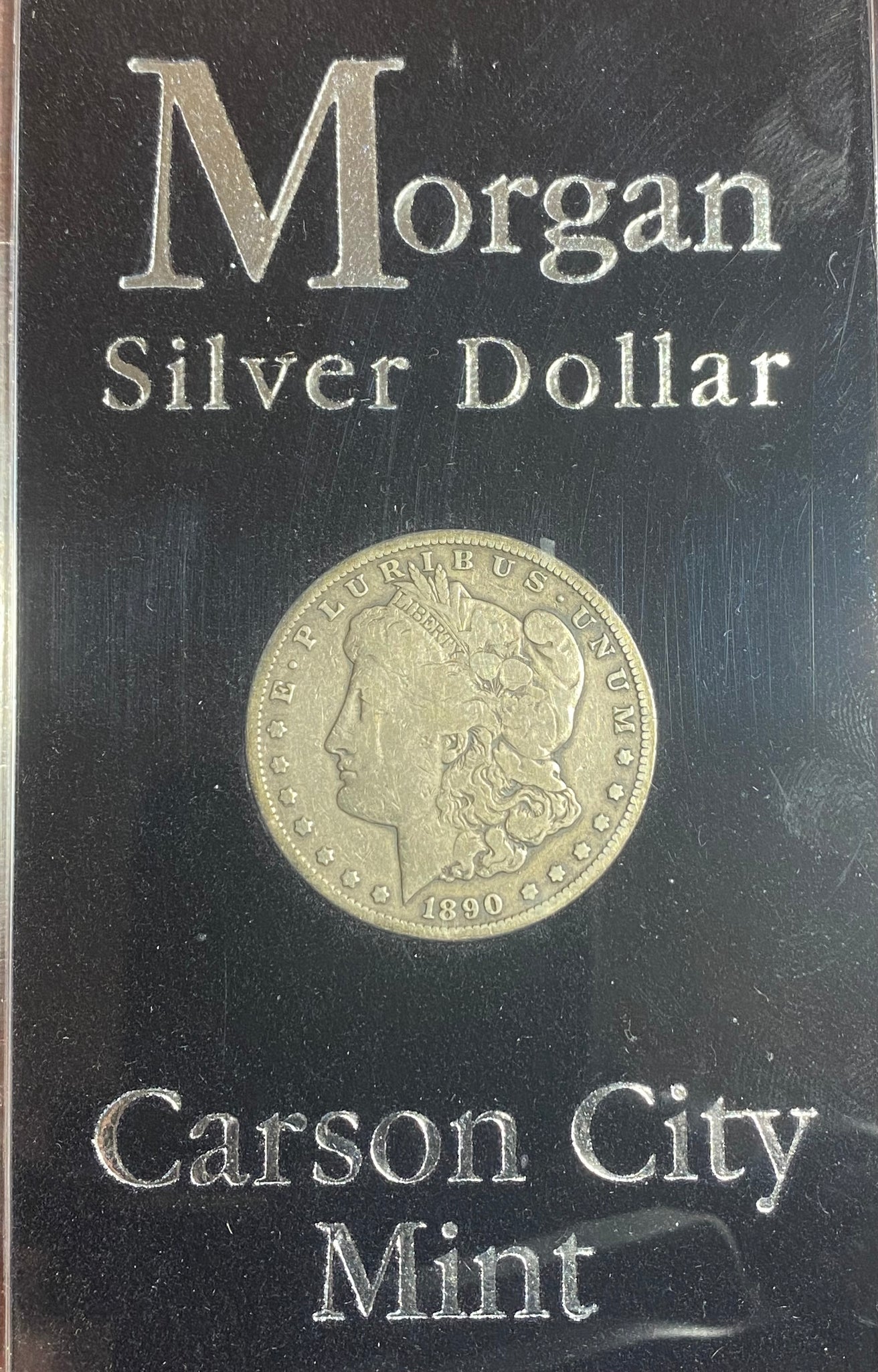 1890 Carson City CC Morgan in AU Grade in 3rd Party Black HARD Case **CLICK FULL DETAILS TO BID**
