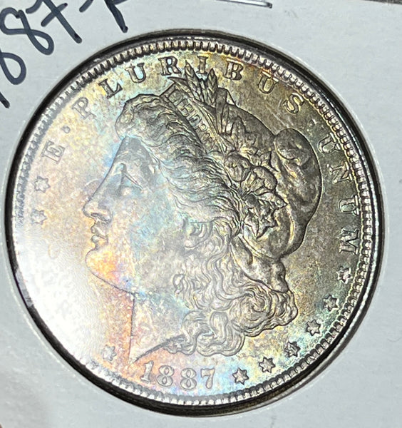 1887 P Super RainbowToned OBV Crisp CLEAN REVERSE MORGAN  **FREE SHIPPING** BUY it NOW