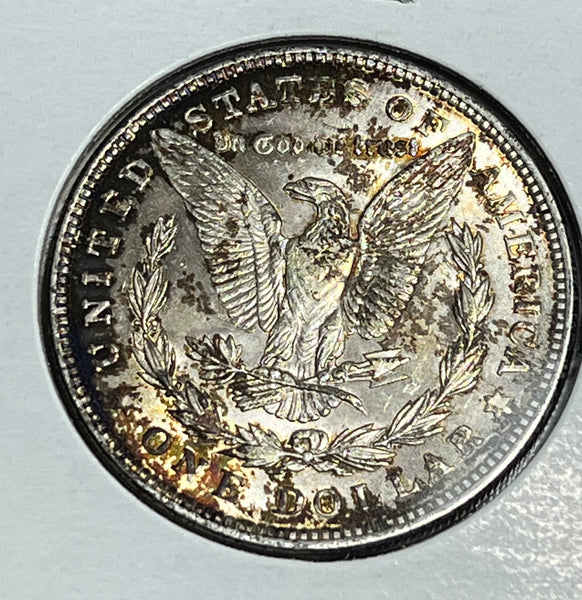 1921 P NEON ORANGE/PURPLE OBVERSE Patterned Toned REVERSE Morgan Dollar **FREE SHIPPING** Click here to BUY IT NOW!!!