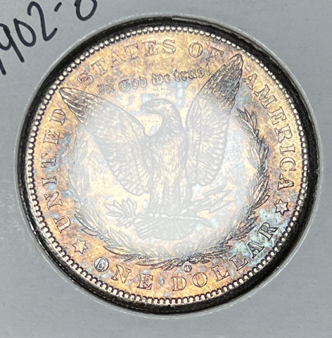 1902 O Gold Neon Blue REVERSE SUPER CRISP OBVERSE Morgan Silver Dollar **FREE SHIPPING** BUY it NOW!!