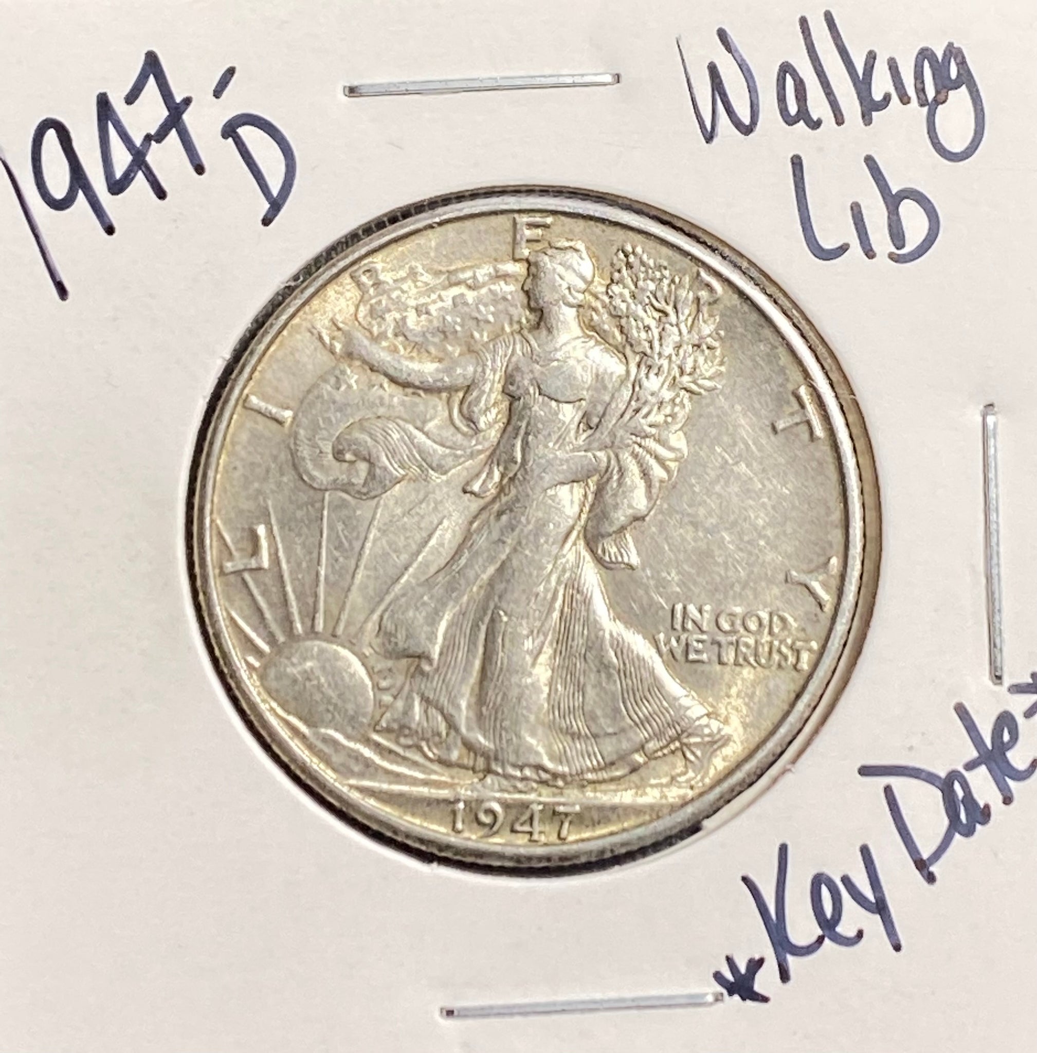 1947 D Walking Liberty AU GRADE Half Dollar *KEY DATE* **Free Shipping** Click Full Details to BID!!