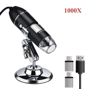 1000X  Digital Microscope Camera 3in1 USB Portable Electronic Microscope For CoinHunting LED Microscope